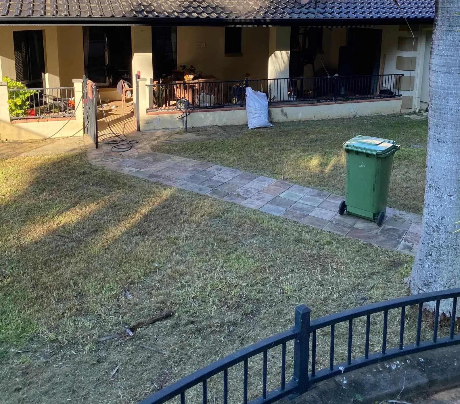 Cleared and maintained yard with fresh edges